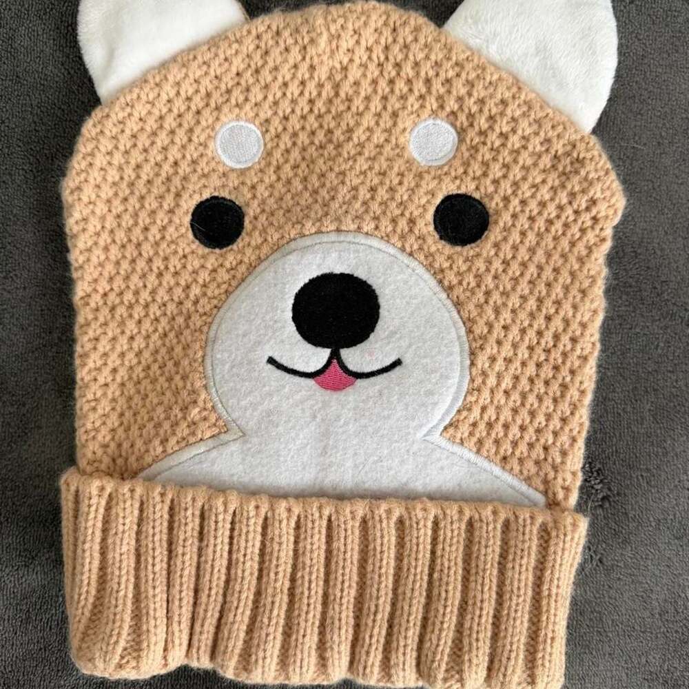 Books-a-Million Toddler Tan Acrylic Knit Bear Beanie Hat